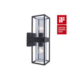 Lutec Flair Up and Down Wall Light with E27 Bulb Holders - Black